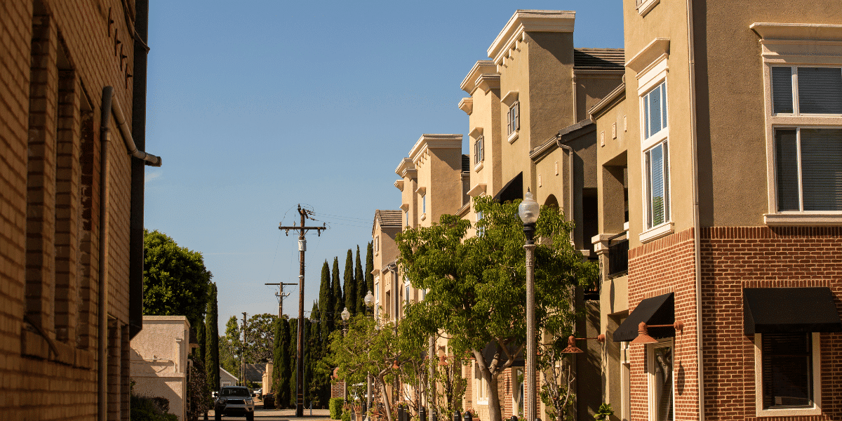 Tustin, California residential district during the day